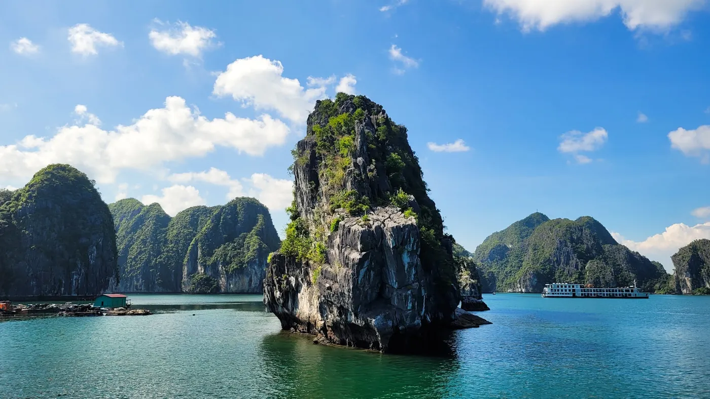 Limestone karsts and islands in Ha Long Bay, Vietnam